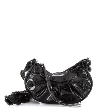 Balenciaga Le Cagole Giant Studs Shoulder Bag Patent XS
