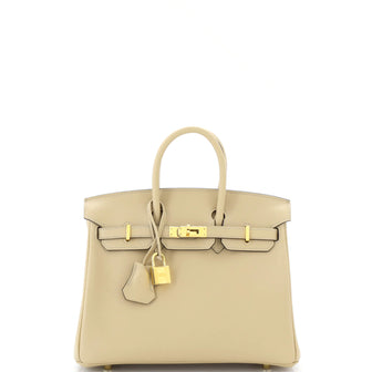 Hermes Birkin Handbag Light Swift with Gold Hardware 25