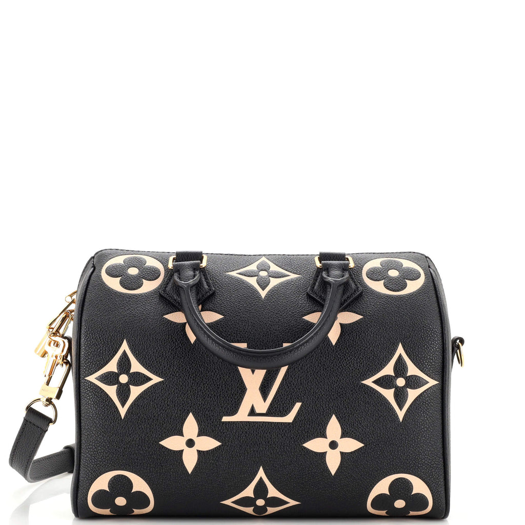 Louis Vuitton Speedy Bandouliere Bag Bicolor Monogram Empreinte Giant 25  Black 2278951