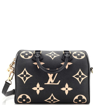 Louis Vuitton Speedy Bandouliere Bag Bicolor Monogram Empreinte Giant 25