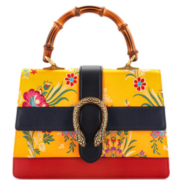 Gucci Dionysus Bamboo Top Handle Bag Floral Jacquard with Leather Medium