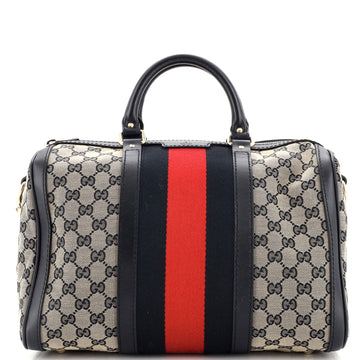 Gucci Vintage Web Boston Bag GG Canvas Medium