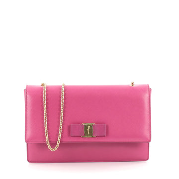 Salvatore Ferragamo Ginny Crossbody Bag Saffiano Leather Pink 2279201