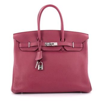 Hermes Birkin Handbag Red Clemence with Palladium 2279301