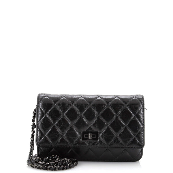 Chanel Reissue Wallet On Chain WOC So Black Aged Calfskin Black Hardware