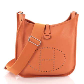 Hermes Evelyne Crossbody Gen III Clemence PM Orange 2279502