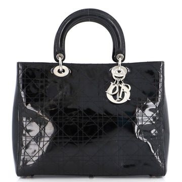 Christian Dior Lady Dior Bag Cannage Stitch Patent Large