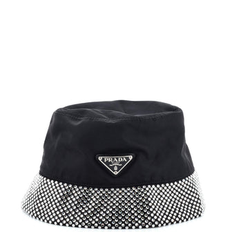 Prada Bucket Hat Crystal Embellished Re-Nylon