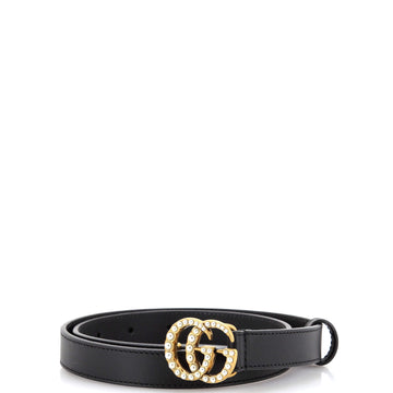 Gucci Pearly GG Marmont Belt Leather Thin
