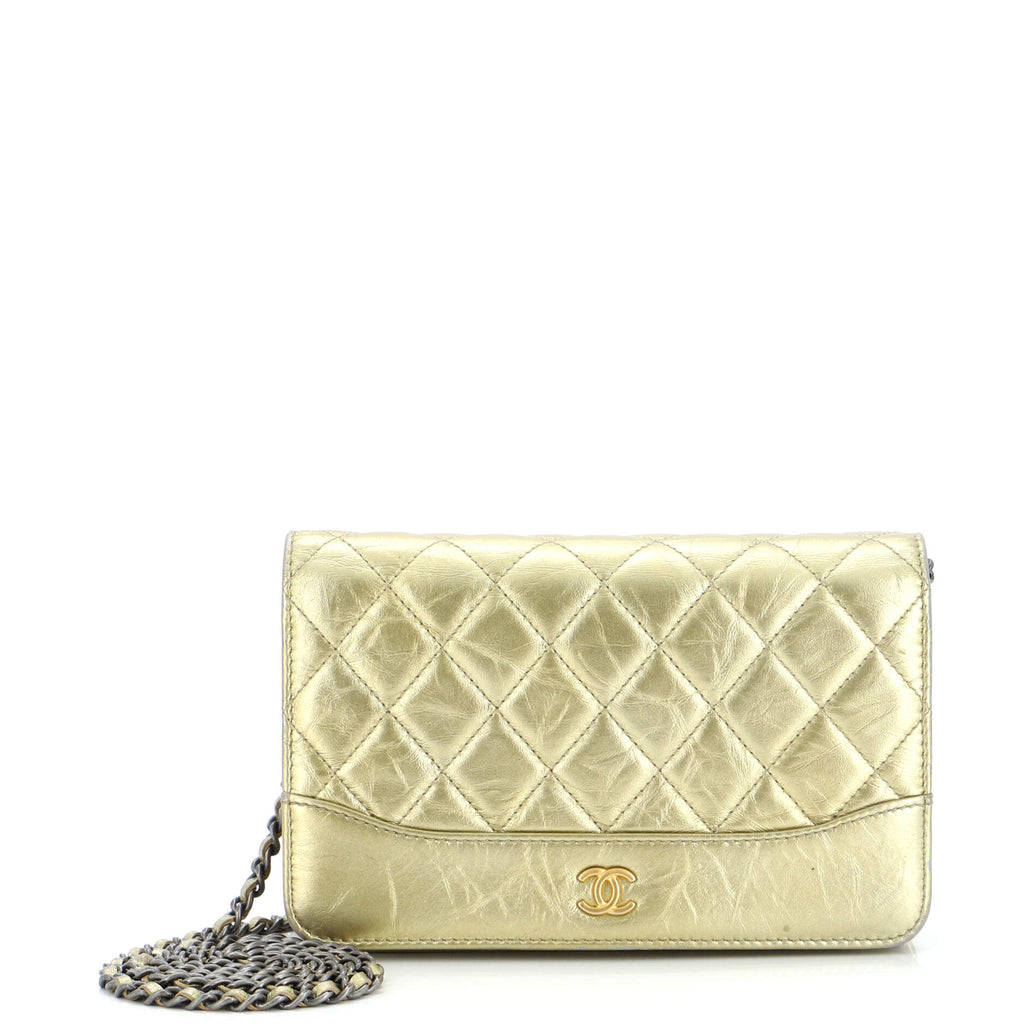 Chanel Gabrielle Wallet on Chain Quilted Aged Calfskin Gold 22798728