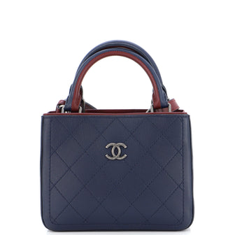 Chanel So Light Shopping Tote Stitched Bullskin Small Blue 22798739