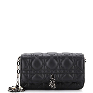 Christian Dior Lady Dior Chain Phone Pouch Cannage Quilt Lambskin