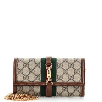 Gucci Jackie 1961 Continental Chain Wallet GG Coated Canvas