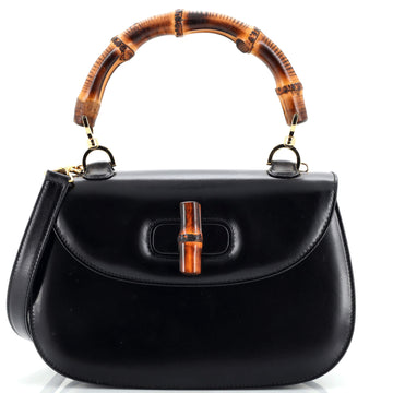 Gucci Vintage Convertible Bamboo Top Handle Bag Leather Medium