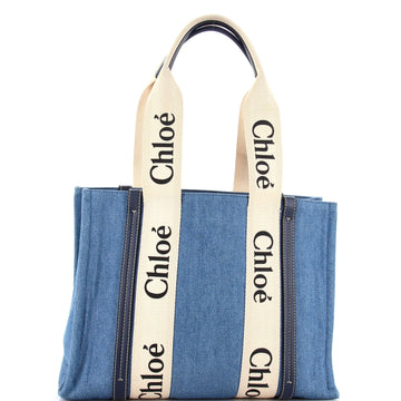 Chloe Woody Tote Denim Medium