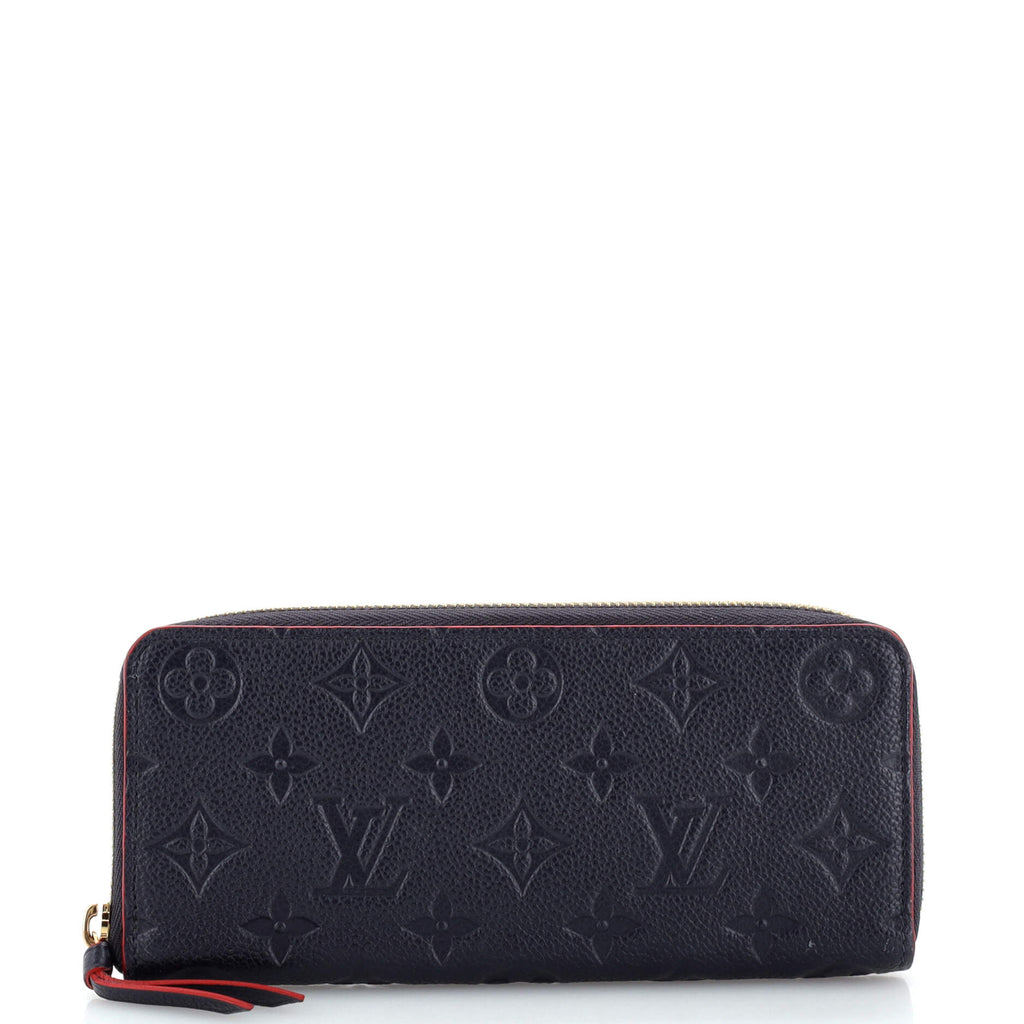 Louis Vuitton LV Monogram Empreinte Leather Clemence Wallet - Blue