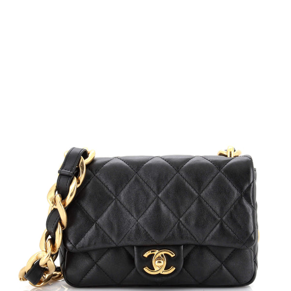 Chanel Quilted Mini CC Funky Town Flap Purple Lambskin Gold