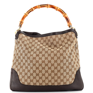 Gucci Diana Bamboo Shoulder Bag GG Canvas Medium