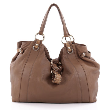 Gucci G Wave Tote Leather Large Brown 2280202