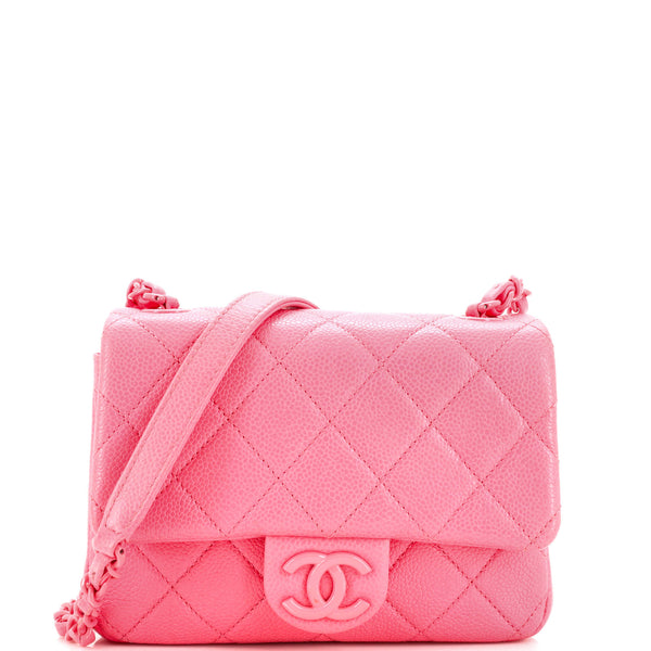 Chanel mini classic flap  Chanel mini square, Pink chanel flap