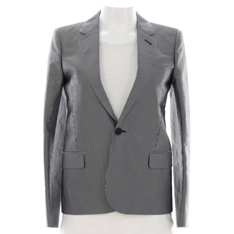 Saint Laurent Women's Single Breasted Blazer Polyester and Silk Blend