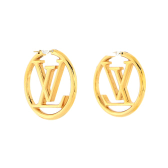 Louis Vuitton Louise Hoop Earrings Metal GM Gold 2280649