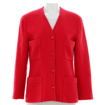 Chanel Women's Vintage Four Pocket V-Neck Jacket Tweed