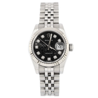 Rolex Oyster Perpetual Datejust Automatic Watch Stainless Steel and White Gold with Diamond Markers 26
