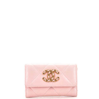 Chanel 19 Flap Card Case Quilted Leather