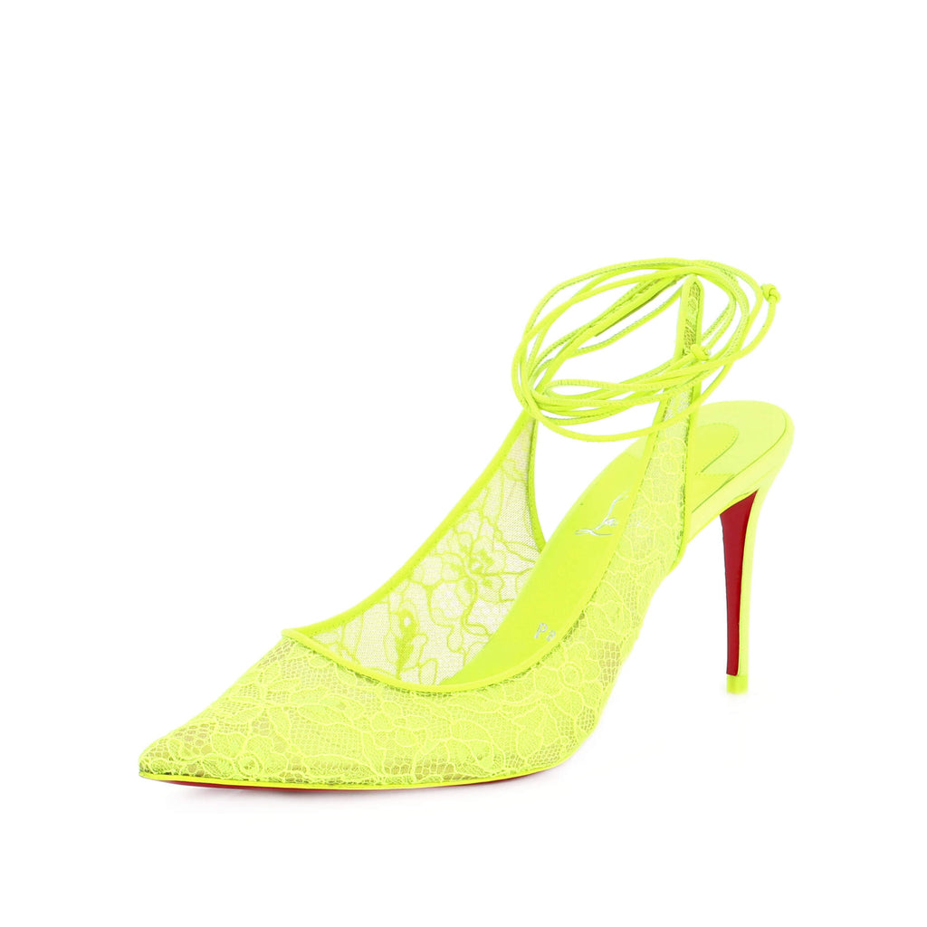 Neon Yellow Braided Criss Cross Pointy Toe High Heels – AMIClubwear