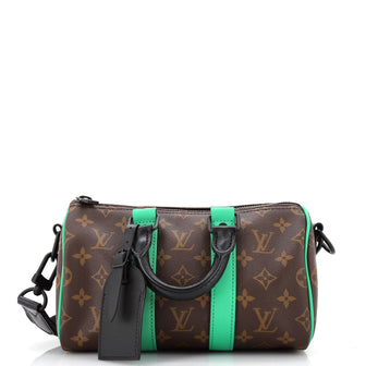 Louis Vuitton Keepall Bandouliere Bag Macassar Monogram Canvas 25