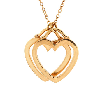 Tiffany & Co. Sentimental Double Heart Pendant Necklace 18K Rose Gold