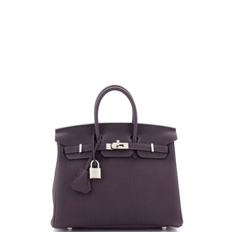 Hermes Birkin Handbag Purple Togo with Palladium Hardware 25