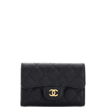 Chanel Classic Flap Card Case Quilted Caviar