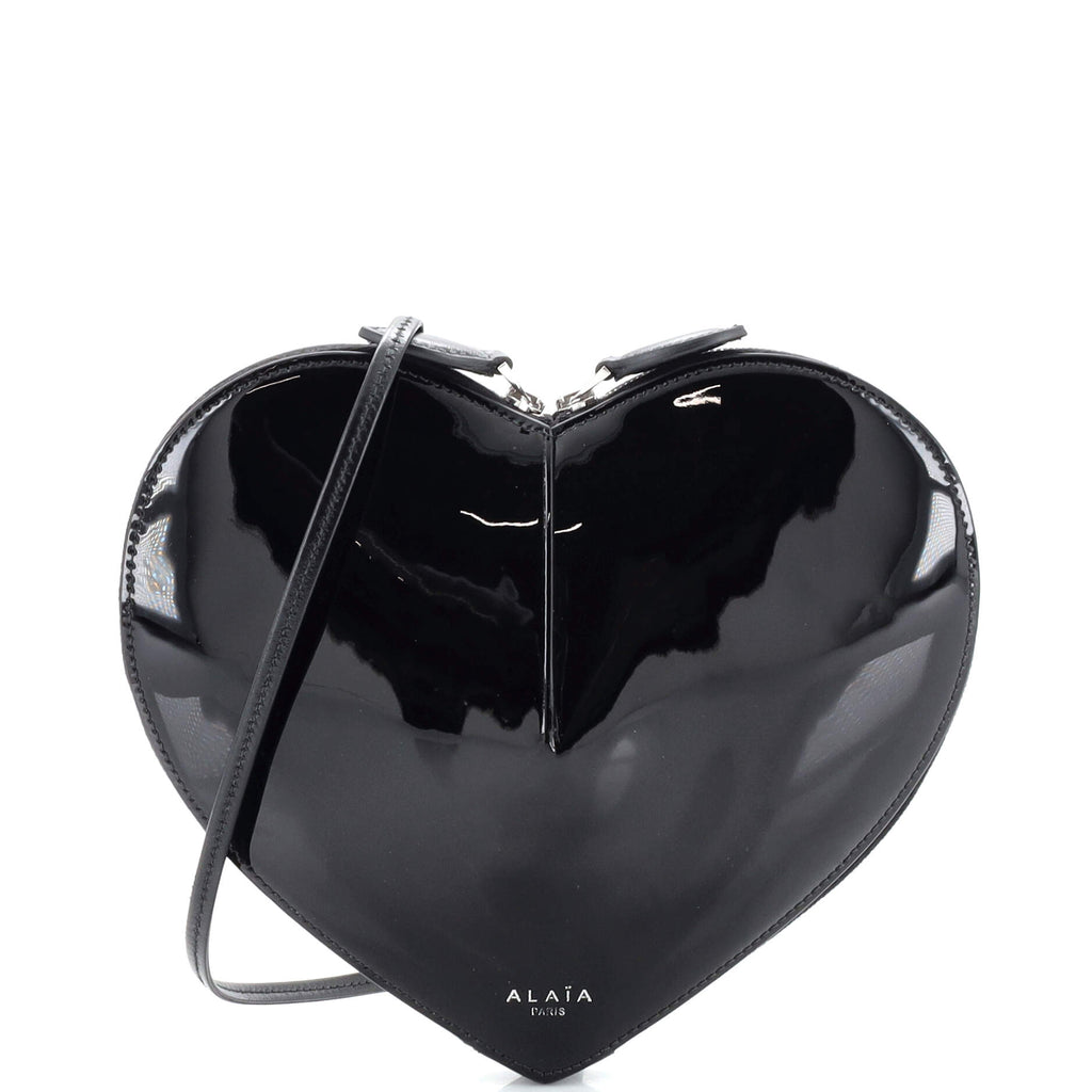 Alaia Le Coeur Shoulder Bag Patent Black 2282832