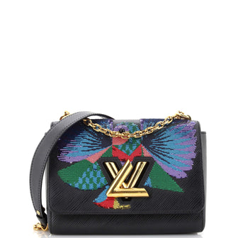 Louis Vuitton Twist Flap Shoulder Bag MM Black Leather for sale