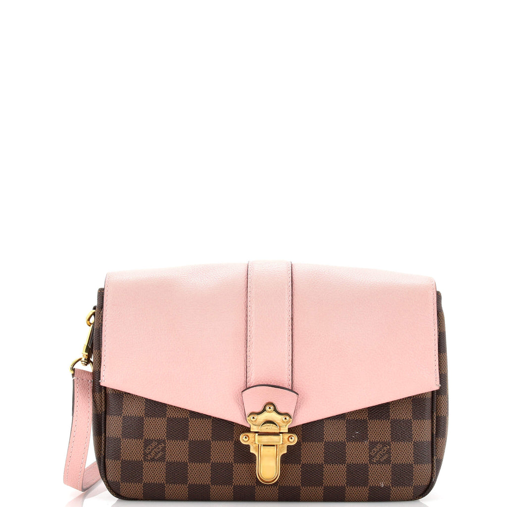 Louis Vuitton Clapton Handbag Damier and Leather PM Brown 2282885