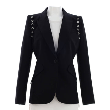 Alexander McQueen Women's Grommet Detail Single Button Blazer Wool
