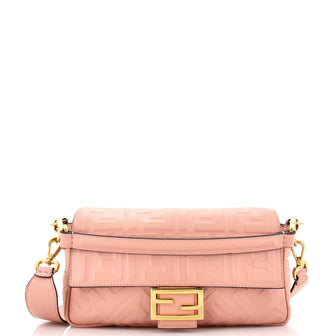 Fendi Baguette NM Bag Zucca Embossed Leather Medium