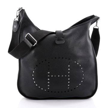 Hermes Evelyne Crossbody Gen III Clemence TGM Black 2283101