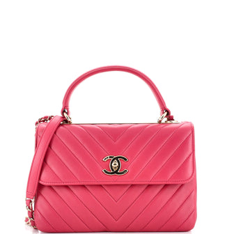 Chanel Trendy CC Top Handle Bag Chevron Lambskin Small