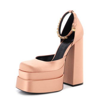 Versace Women's Medusa Aevitas Platform Pumps Satin with Crystals