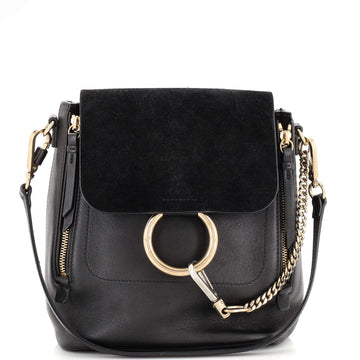 Chloe Faye Backpack Leather and Suede Small