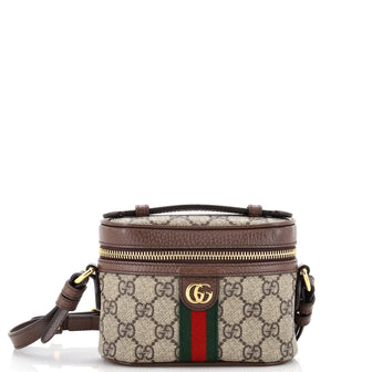 Gucci Ophidia Top Handle Zip Around Crossbody Bag GG Coated Canvas Mini