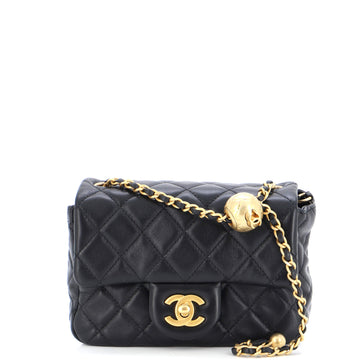 Chanel Pearl Crush Square Flap Bag Quilted Lambskin Mini