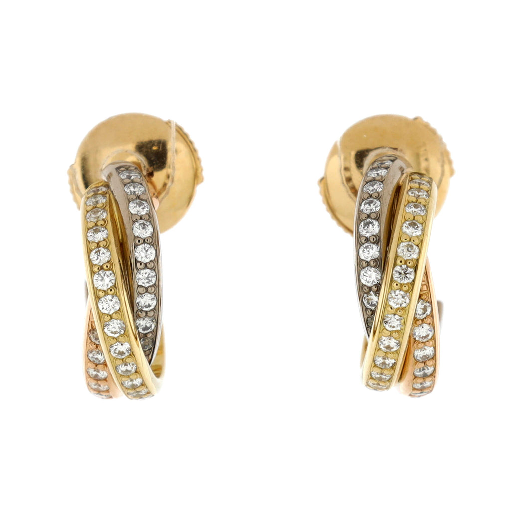 Cartier Hoop Earrings 18K Yellow Gold with Diamonds Unworn For Sale at  1stDibs | cartier diamond earrings, cartier earrings., cartier gold hoop  earrings