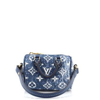 Louis Vuitton Micro Speedy Bag Charm Monogram Jacquard Denim