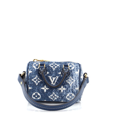 Louis Vuitton Micro Speedy Bag Charm Monogram Jacquard Denim