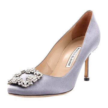 Manolo Blahnik Women's Hangisi Pumps Satin 70