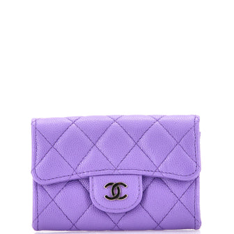 Chanel Classic Flap Card Case Quilted Caviar
